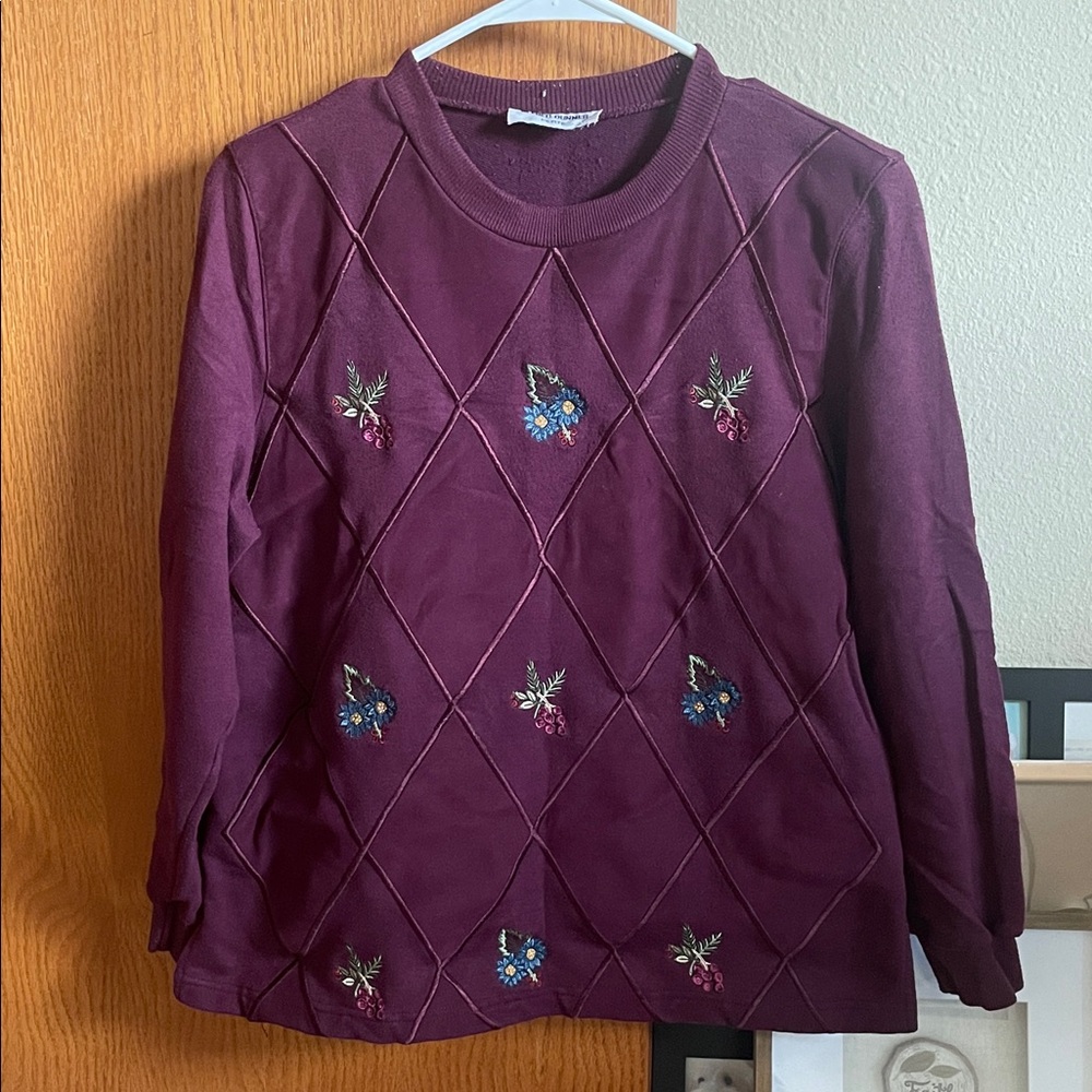 Alfred Dunner Plum Knit Top